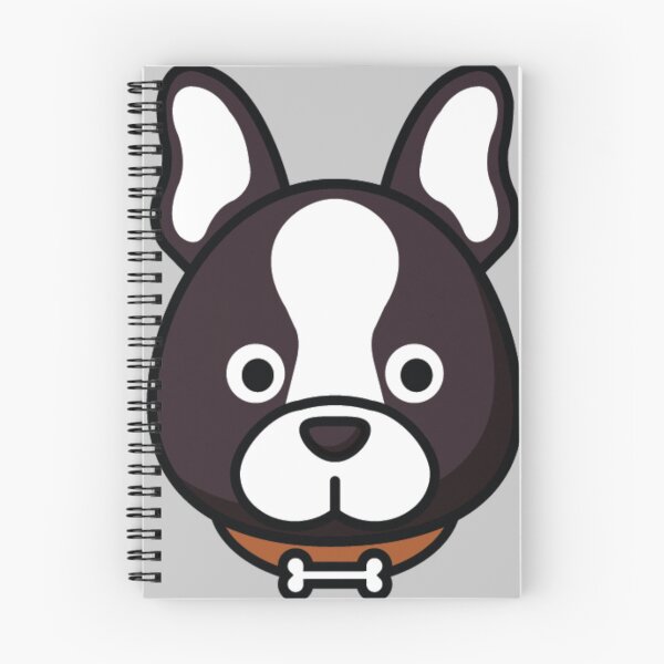 Artikelvorschau, Niedlicher Welpenhund der französischen Bulldogge Schwarzweiss-Cartoon entworfen und verkauft von RIGHT BRAIN DESIGNS.