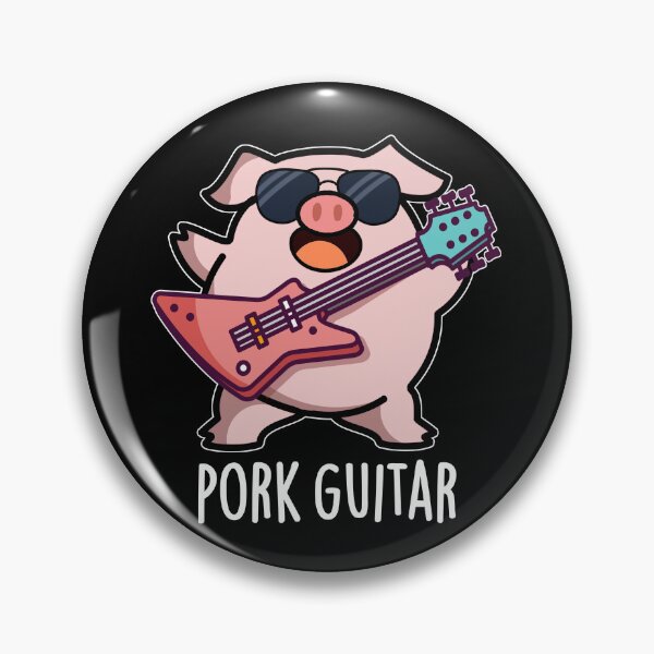 Item preview, Pork Guitar Funny Rock Pig Puns (Dark BG) designed and sold by punnybone.