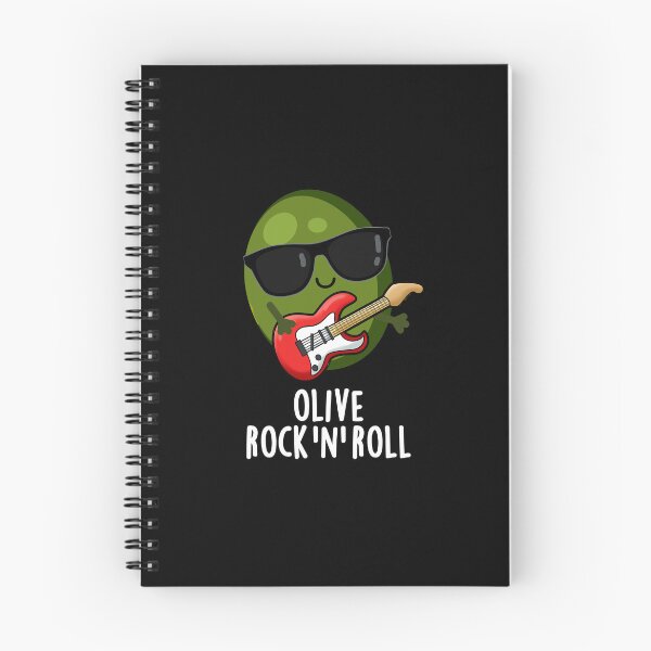 Item preview, Olive Rock And Roll Funny Rocker Olive Puns (Dark BG) designed and sold by punnybone.