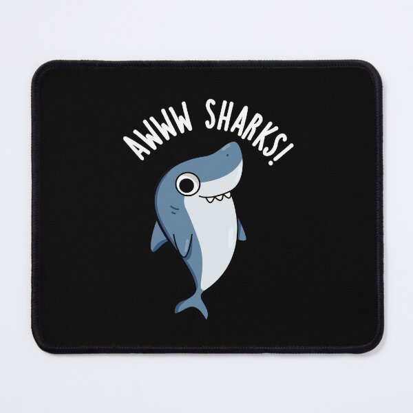 Item preview, Awww Sharks Funny Animal Puns (Dark BG) designed and sold by punnybone.