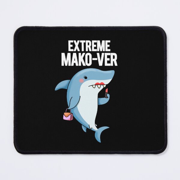 Item preview, Extreme Mako-ver Funny Shark Puns (Dark BG) designed and sold by punnybone.