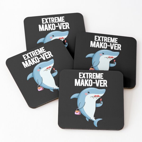 Item preview, Extreme Mako-ver Funny Shark Puns (Dark BG) designed and sold by punnybone.
