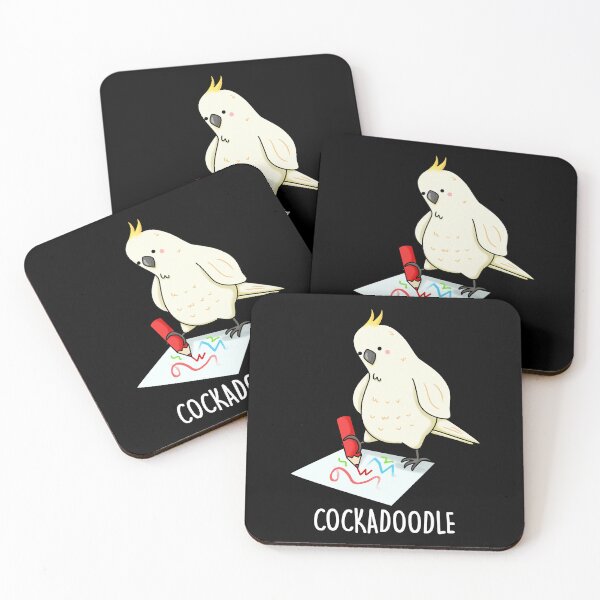 Item preview, Cockadoodle Funny Cockatoo Puns (Dark BG) designed and sold by punnybone.