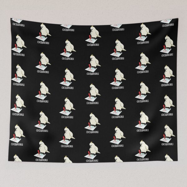 Item preview, Cockadoodle Funny Cockatoo Puns (Dark BG) designed and sold by punnybone.