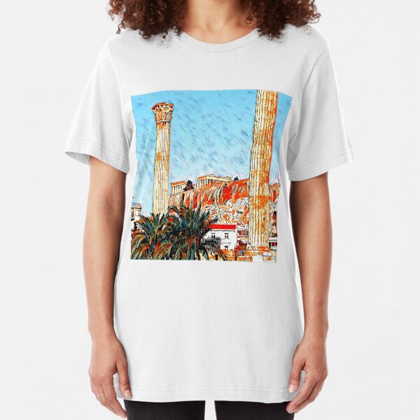 Distant Acropolis Slim Fit T-Shirt