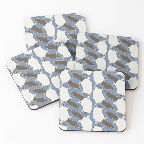 Item preview, Fluffy Ragdoll Flop Seamless Pattern - Denim Background designed and sold by EcoElsa.