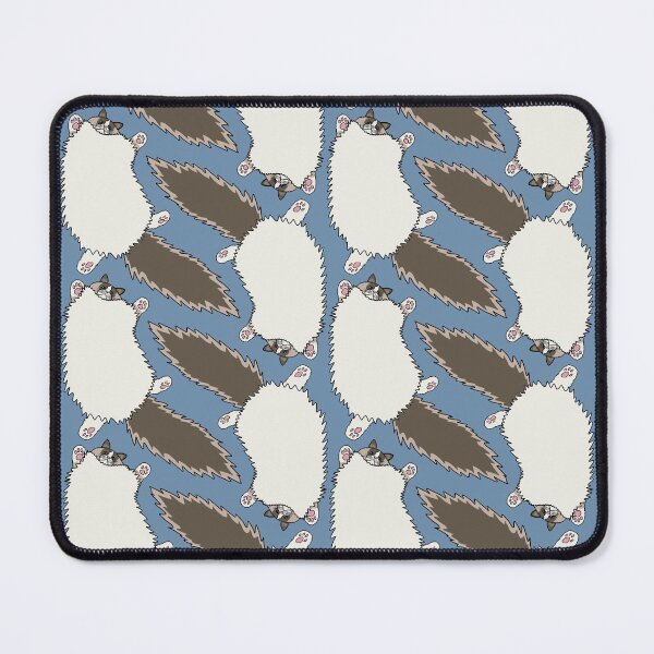 Item preview, Fluffy Ragdoll Flop Seamless Pattern - Denim Background designed and sold by EcoElsa.