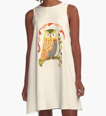 Lovely Cute Owl A-Line Dress