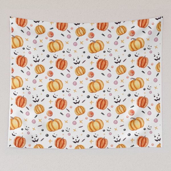 Item preview, Halloween Pattern White Pumpkin Candy designed and sold by Llamenba.