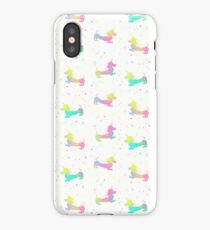 Magical Unicorn Dachshund Silhouette Pattern iPhone Case