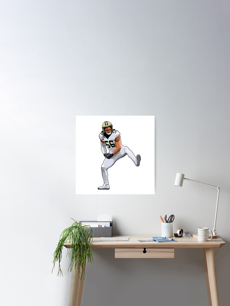 Demario Davis Football Paper Poster Saints 3 - Demario Davis - Sticker