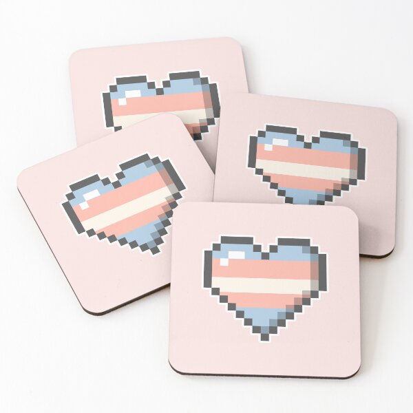 Item preview, Trans Pixelated Video Game Heart Pride - Trans Woman designed and sold by Gay-Koala.