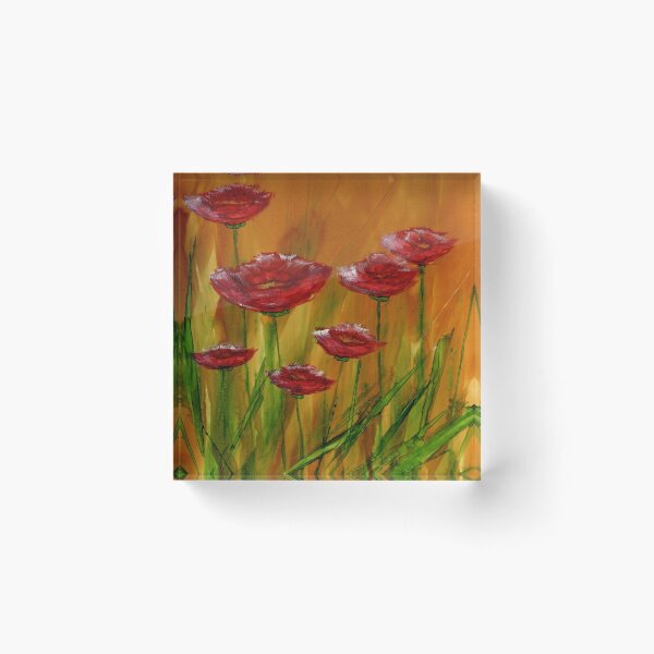 Aperçu de l'œuvre Coquelicots. Peinture à l'alcool à l'encre créée et vendue par Korinne Carpino.