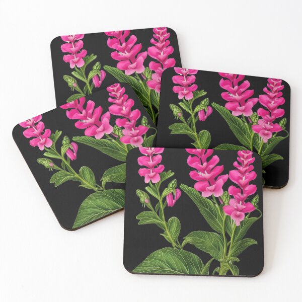 Item preview, 2 Pink Vintage snapdragons flowers designed and sold by antonberson.