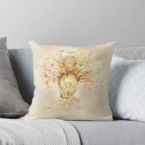 Family Tree spiritual organic botanical mother earth nature art Throw Pillow