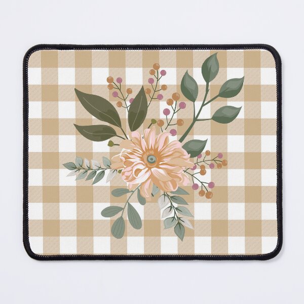 Item preview, Floral Tan Buffalo Check designed and sold by Tamas Das.