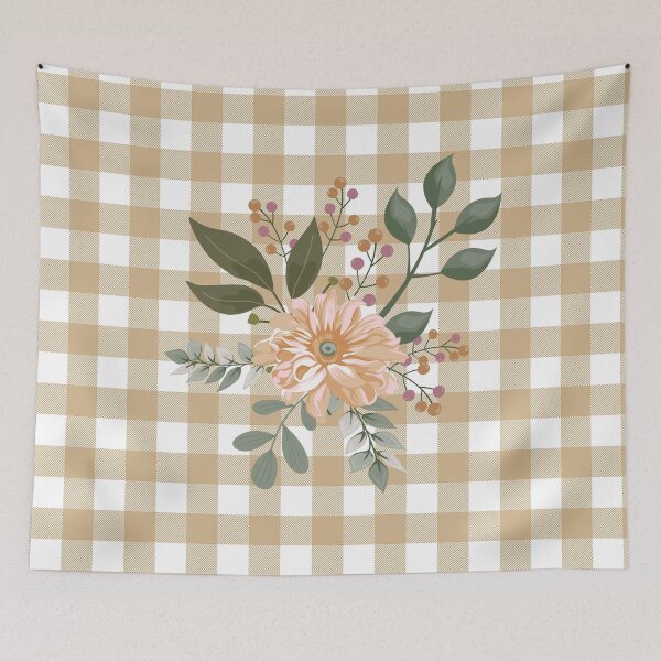Item preview, Floral Tan Buffalo Check designed and sold by Tamas Das.