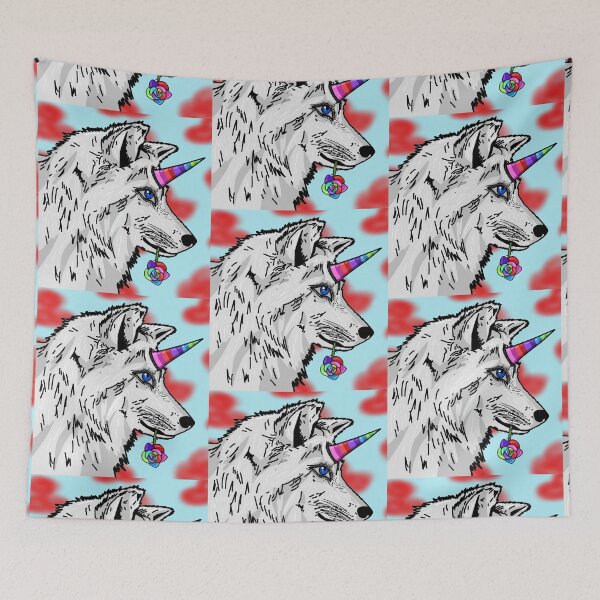 Item preview, Unicorn Wolf - Rainbow Flowers  designed and sold by Twaingrant.