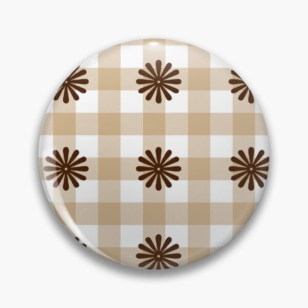 Item preview, Floral Tan Buffalo Check Pattern designed and sold by Tamas Das.