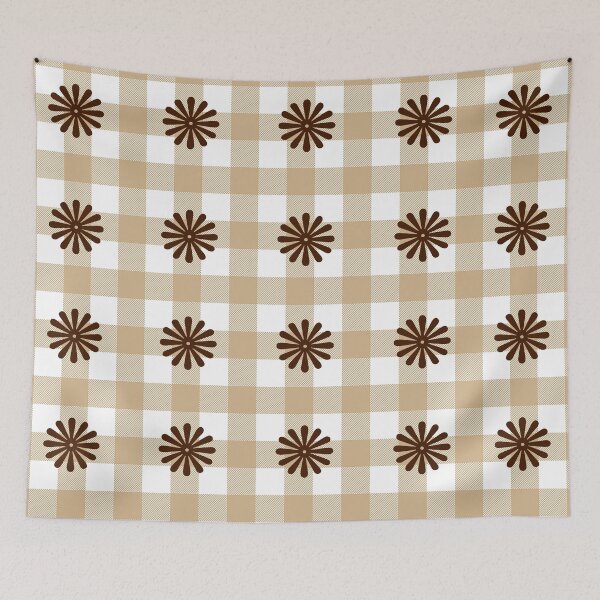 Item preview, Floral Tan Buffalo Check Pattern designed and sold by Tamas Das.