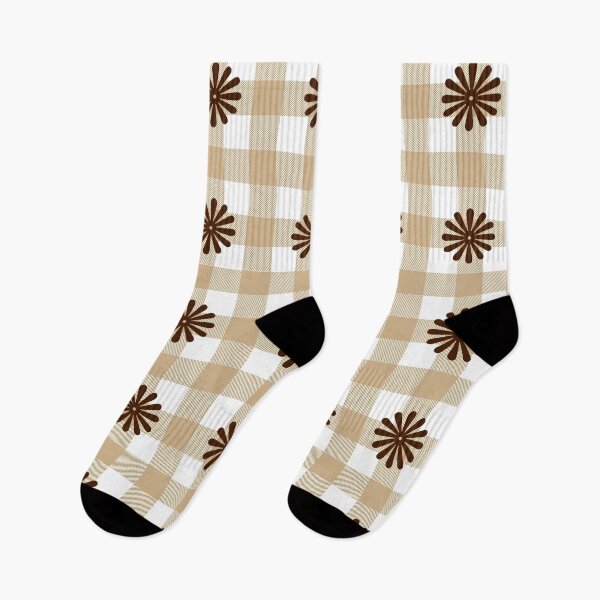 Item preview, Floral Tan Buffalo Check Pattern designed and sold by Tamas Das.