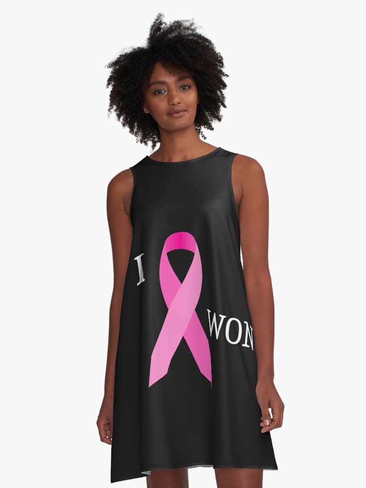 Breast Cancer Awareness Ribbon Pink I Won A-Line Dress for Sale by  redwine8