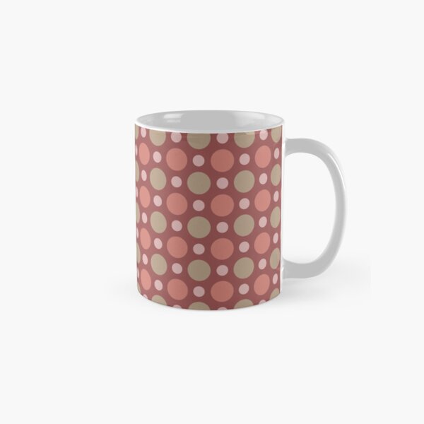 Polka Dots Wine Red Marsala Travertine Terra Cotta Classic Mug