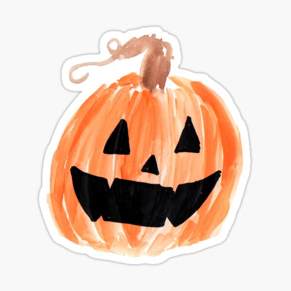 Happy Jack-o-Lantern, Happy Halloween, Watercolor Pumpkin, Spooky Pumpmin