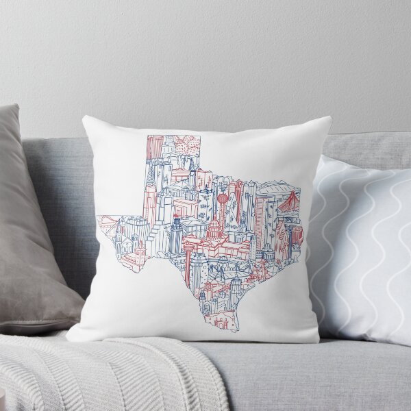 Item preview, Texas Landmarks Map Art designed and sold by townsvilleart.
