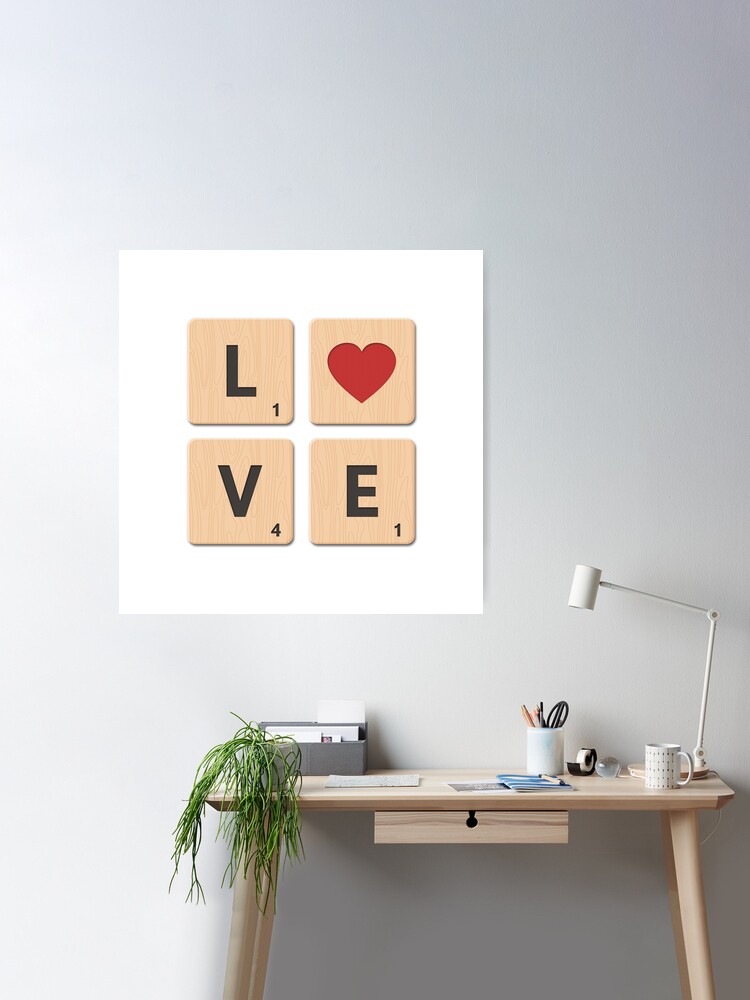 Love Scrabble Tiles Poster for Sale by phoneticwear