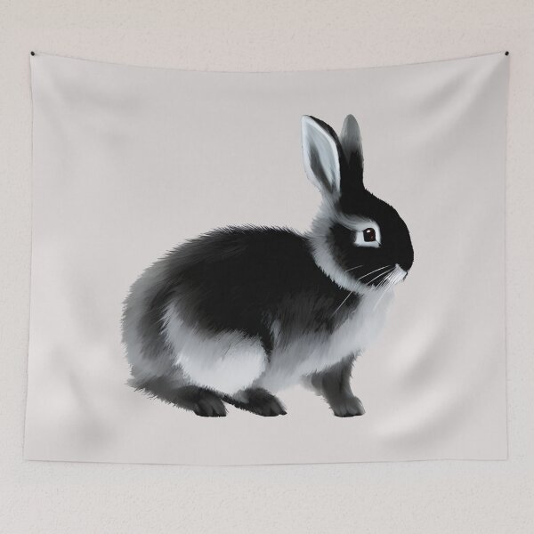 Item preview, Grey Black Otter Netherland Dwarf Rabbit Wants To Get Petting designed and sold by wigobun.
