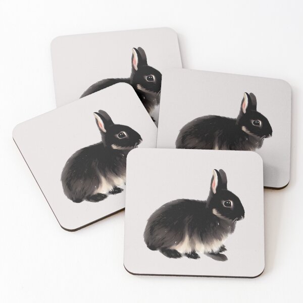 Item preview, Funny Kawaii Netherland Dwarf Rabbit Black Otter Bunny Staring designed and sold by wigobun.