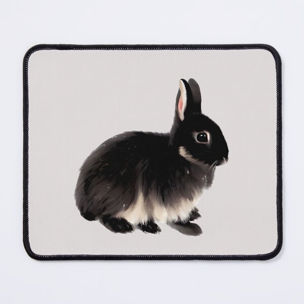 Item preview, Funny Kawaii Netherland Dwarf Rabbit Black Otter Bunny Staring designed and sold by wigobun.