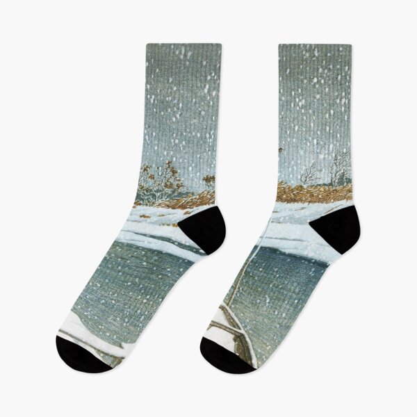 Item preview, Snow at Koshigaya by Kawase Hasui designed and sold by Takeda-art.
