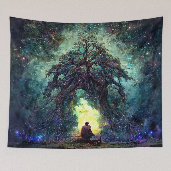 Item preview, Tree with Cosmic portal  From Trees of cosmic wonder ✨  designed and sold by AkaArtGenerator.