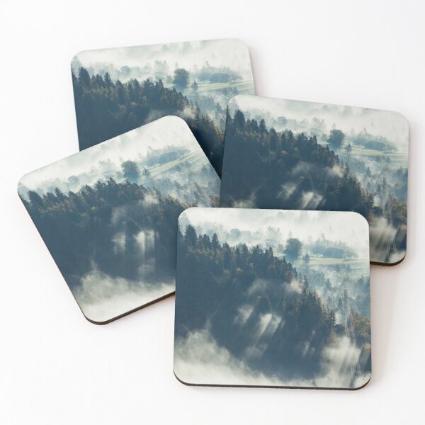 Item preview, Beautiful green landscape with mountains and fog  art designed and sold by BEAUTY ⭐⭐⭐⭐⭐.