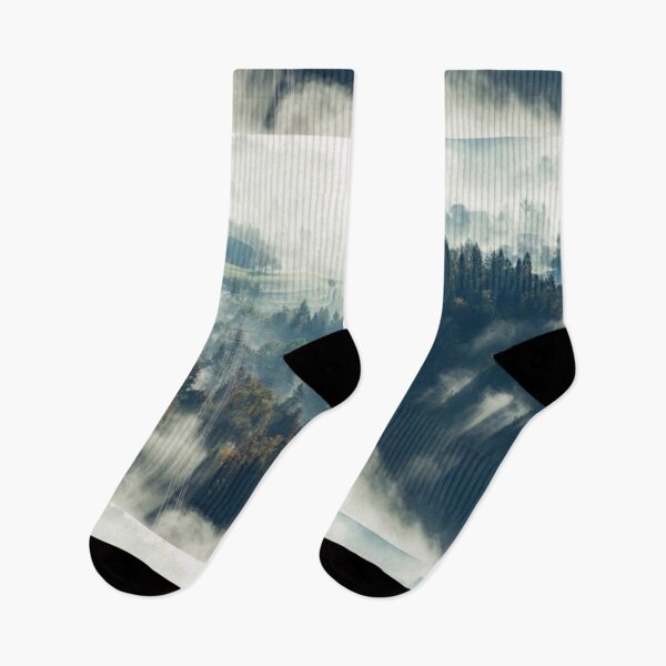 Item preview, Beautiful green landscape with mountains and fog  art designed and sold by BEAUTY ⭐⭐⭐⭐⭐.