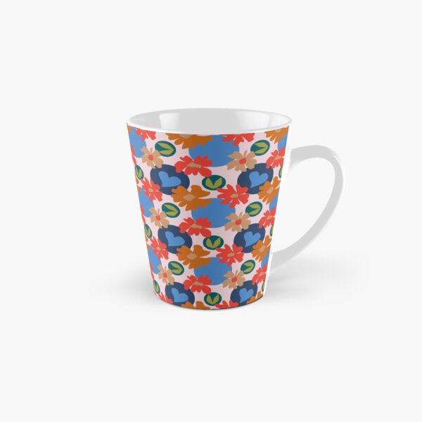 Fashionable Autumn Fall Floral Heart Leaves Dots Pattern Tall Mug