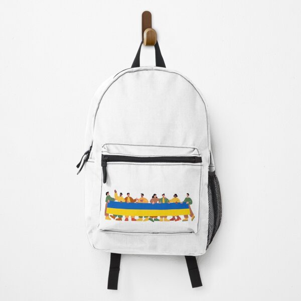 Item preview, People Holding Ukrainian Flag Strike Protest designed and sold by KandMe.