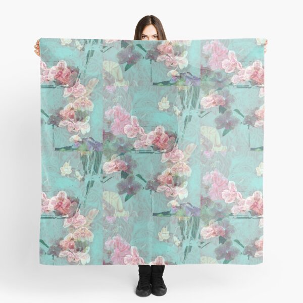 pink orchids and paisley Scarf