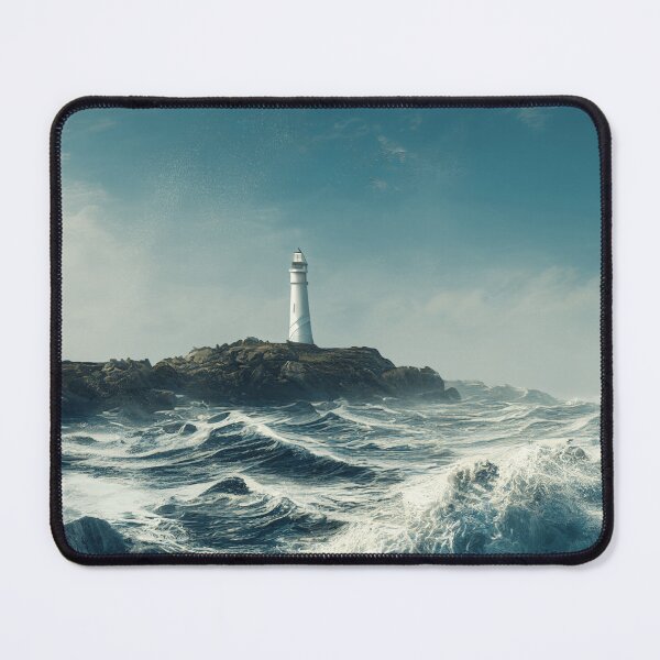Item preview, Lighthouse on the shore with big waves designed and sold by PM-Artistic.