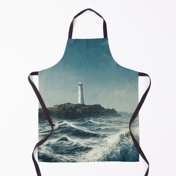 Item preview, Lighthouse on the shore with big waves designed and sold by PM-Artistic.