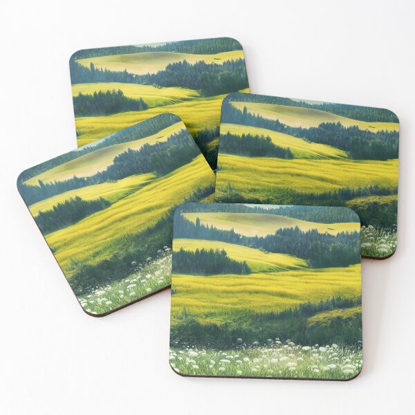 Item preview, Spring landscape with flower meadow and forest in the background Version 4 designed and sold by PM-Artistic.