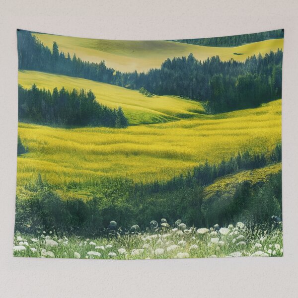 Item preview, Spring landscape with flower meadow and forest in the background Version 4 designed and sold by PM-Artistic.