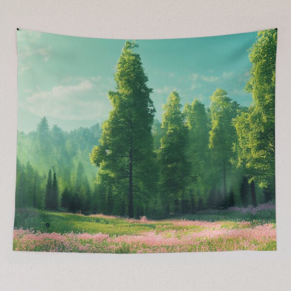 Item preview, Spring landscape with flower meadow and forest in the background Version 3 designed and sold by PM-Artistic.