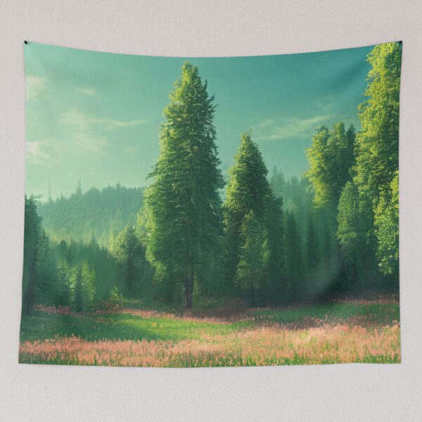 Item preview, Spring landscape with flower meadow and forest in the background Version 1 designed and sold by PM-Artistic.