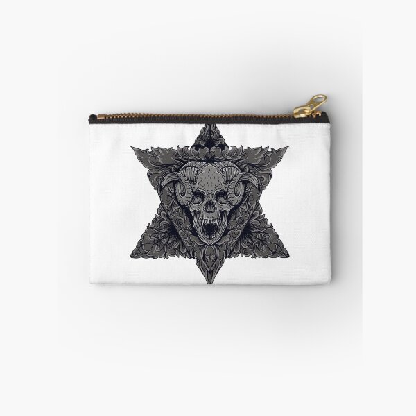 Item preview, Devil skull art work with engraving ornament designed and sold by JTS STORE.
