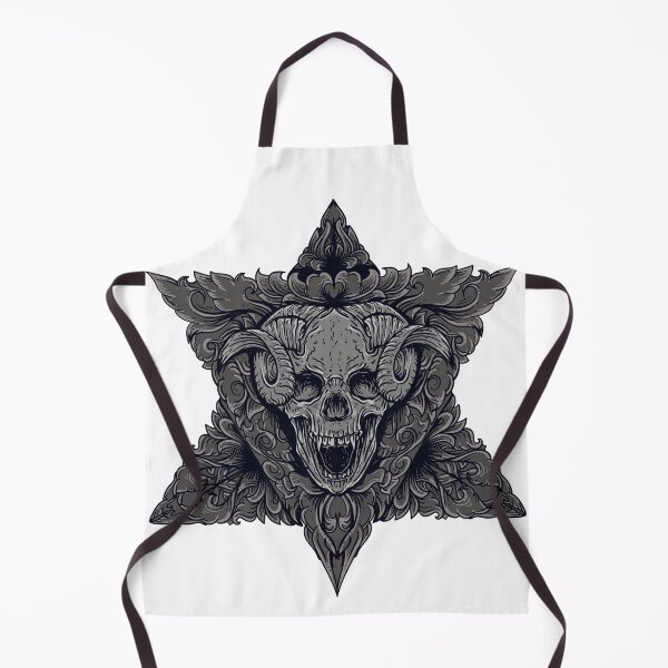 Item preview, Devil skull art work with engraving ornament designed and sold by JTS STORE.