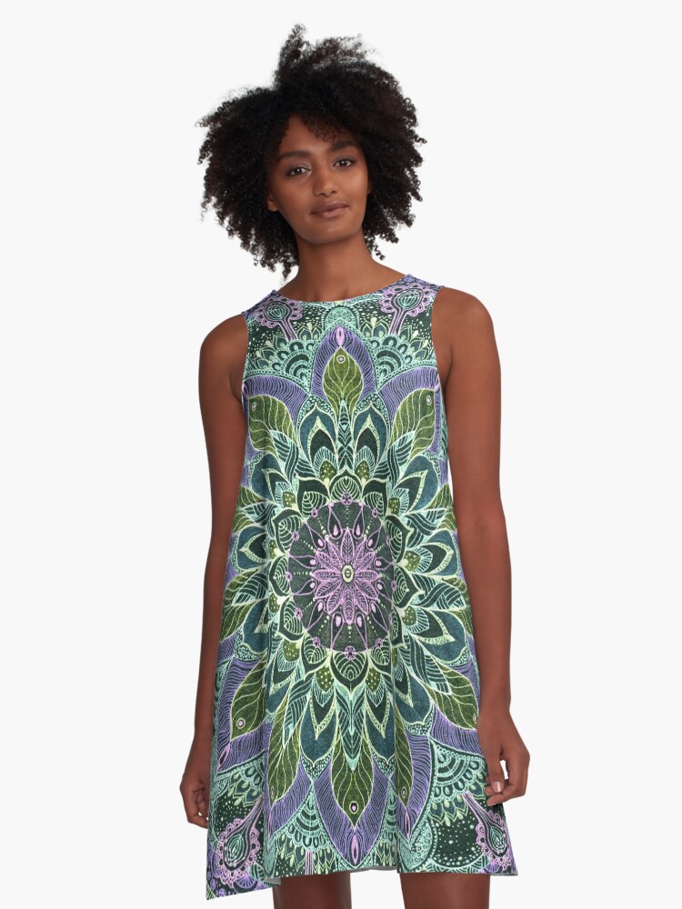 purple patterned dress