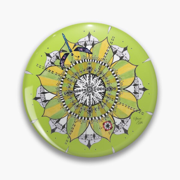 Item preview, Mandala Dragonfly Yellow Green Colours Prepare For Swift Action Lime Green designed and sold by SpiritGifts.